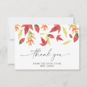 Fallende Blätter Brautparty Dankeschön Karte (Vorderseite)