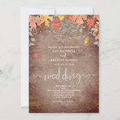 Fallende Blätter Brick String Lights Herbsthochzei Einladung (Vorderseite)