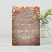 Fallende Blätter Brick String Lights Herbsthochzei Einladung (Stehend Vorderseite)