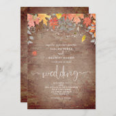 Fallende Blätter Brick String Lights Herbsthochzei Einladung (Vorne/Hinten)