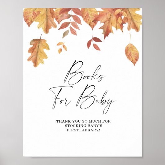 Fallende Blätter - Bücher für Babyposter Poster (Vorne)