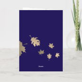 Fallende Blätter dank Grußkarte Karte (Rückseite)