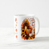 Fallende Blätter & Dankbare Herzen | Cozy Herbst-T Kaffeetasse (VorderseiteRechts)