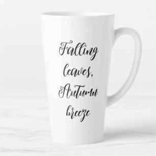 Fallende Blätter Der Herbst bricht Latte-Tasse Milchtasse