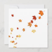 Fallende Blätter-Erntedank-Abendessen-Einladung Einladung (Rückseite)