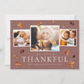 Fallende Blätter Erntedank-Fotokarte Feiertagskarte (Vorderseite)