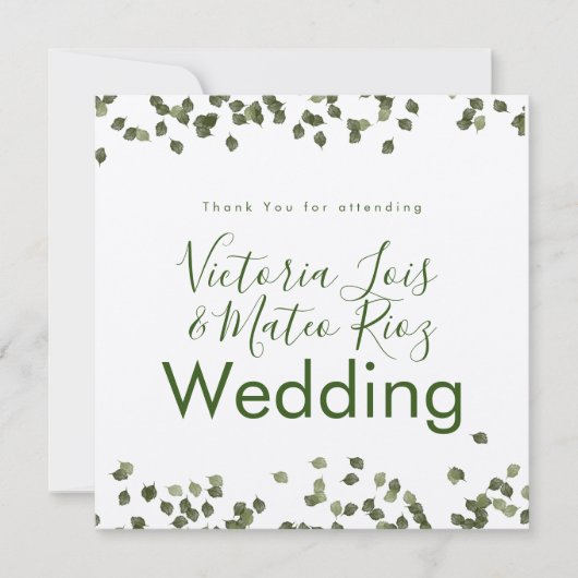 Fallende Blätter Fall Danke Rustikale Hochzeit (Vorderseite)