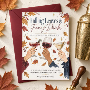 : Fallende Blätter & Fancy Drinks Friendsgiving Einladung
