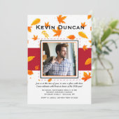 Fallende Blätter Foto Einladung (Stehend Vorderseite)