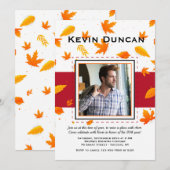 Fallende Blätter Foto Einladung (Vorne/Hinten)