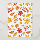 Fallende Blätter Garland Herbst Brautparty Folieneinladung (Rückseite)