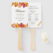 Fallende Blätter Garland Herbst Hochzeitsprogramm Fächer (Vorne und Hinten)