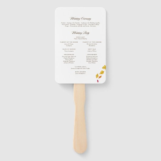 Fallende Blätter Garland Herbst Hochzeitsprogramm Fächer (Rückseite)