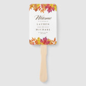 Fallende Blätter Garland Herbst Hochzeitsprogramm Fächer (Vorderseite)