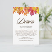 Fallende Blätter Garland Herbstwochenende Details Begleitkarte (Stehend Vorderseite)
