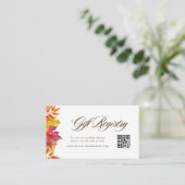 Fallende Blätter Garland Hochzeit QR-Code Registri Begleitkarte (Stehend Vorderseite)