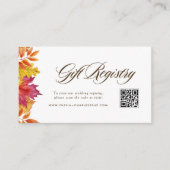Fallende Blätter Garland Hochzeit QR-Code Registri Begleitkarte (Vorderseite)