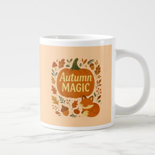 Fallende Blätter Gemütliche Herbstkaffee-Tasse Jumbo-Tasse (Rechts)