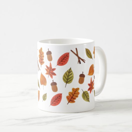 Fallende Blätter Gemütliche Herbstkaffee-Tasse Kaffeetasse (VorderseiteRechts)