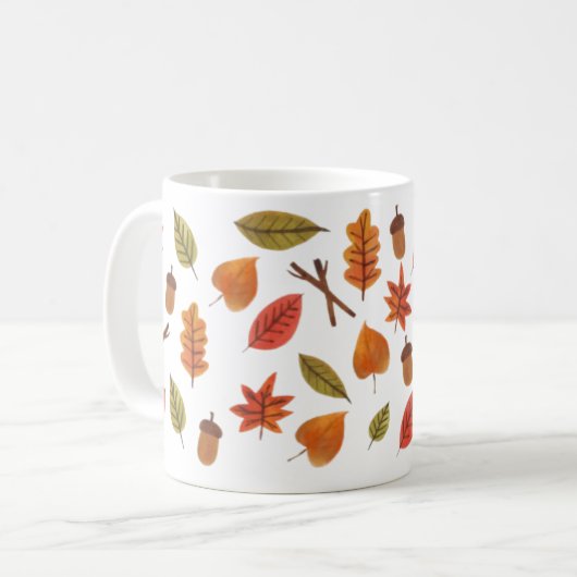 Fallende Blätter Gemütliche Herbstkaffee-Tasse Kaffeetasse (Vorderseite Links)
