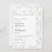 Fallende Blätter Graue Hochzeit Einladung (Vorderseite)