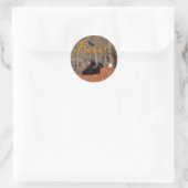 Fallende Blätter Halloween Scotties Runder Aufkleber (Tasche)