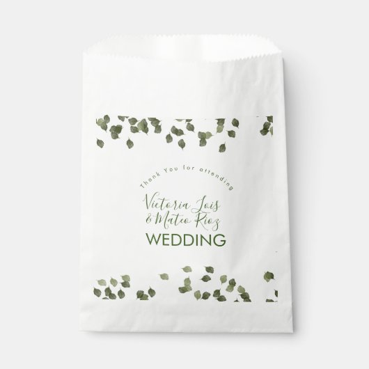 Fallende Blätter Herbst Grüne Danke Geschenktütchen (Vorderseite)