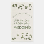 Fallende Blätter Herbst Grüne Danke Serviette (Vorderseite)