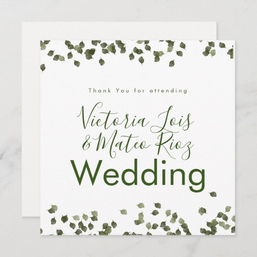 Fallende Blätter Herbst Herbst Danke Hochzeit (Vorne/Hinten)