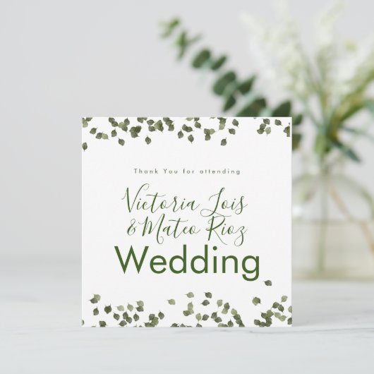 Fallende Blätter Herbst Herbst Danke Hochzeit (Stehend Vorderseite)