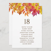 Fallende Blätter Herbst Hochzeitssitzplan (Vorne/Hinten)
