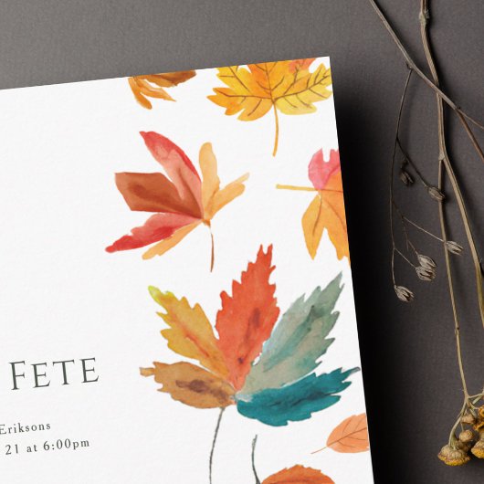 Fallende Blätter Herbst Party Einladung