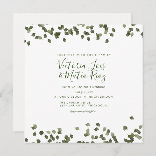 Fallende Blätter Herbst Rustikale Hochzeit (Vorne/Hinten)