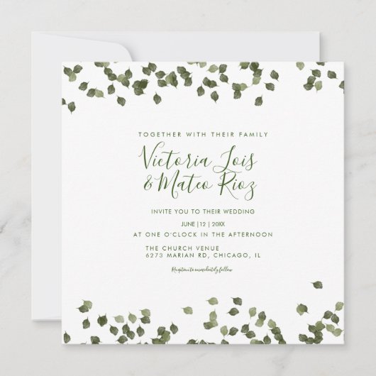 Fallende Blätter Herbst Rustikale Hochzeit (Vorderseite)