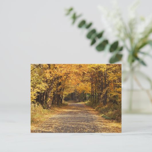 Fallende Blätter | Herbst-Zuhause-Geschenke Postkarte (Stehend Vorderseite)