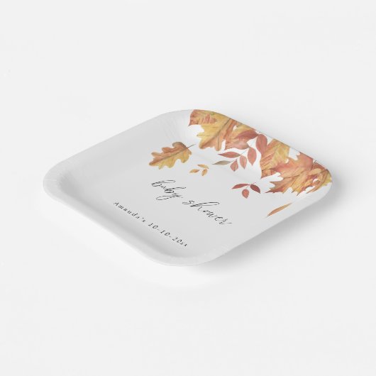 Fallende Blätter Herbstbrause Pappteller (Gewinkelt)