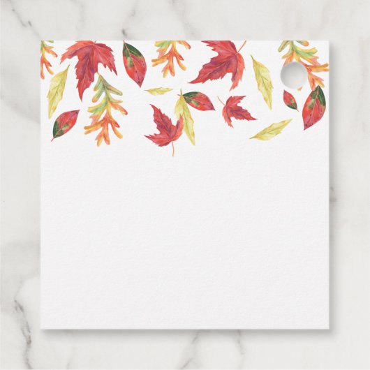 Fallende Blätter Herbstdusche Danke Geschenkanhänger (Rückseite)