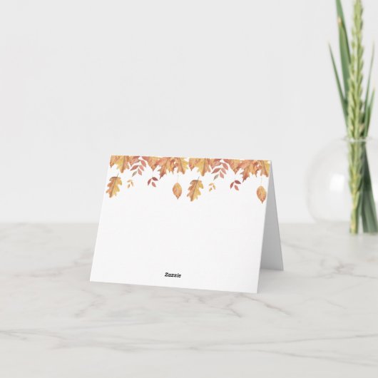 Fallende Blätter Herbstdusche - Dankeschön Card Dankeskarte (Rückseite)