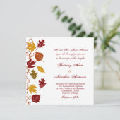 Fallende Blätter Herbsteinladungen zur Hochzeit im Einladung (Stehend Vorderseite)