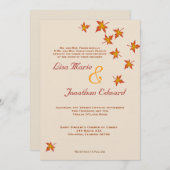 Fallende Blätter Herbsthochzeit Einladung 12x18 Li (Vorne/Hinten)