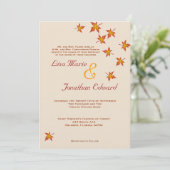 Fallende Blätter Herbsthochzeit Einladung 12x18 Li (Stehend Vorderseite)
