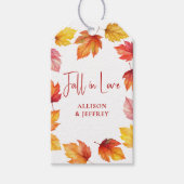 Fallende Blätter Herbsthochzeit Herbst in Liebe Geschenkanhänger (Vorderseite)