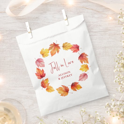 Fallende Blätter Herbsthochzeit Herbst in Liebe Geschenktütchen (Ausgeschnitten)