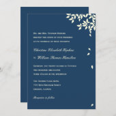 Fallende Blätter Hochzeitseinladung (Marine) Einladung (Vorne/Hinten)