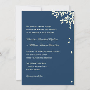 Fallende Blätter Hochzeitseinladung (Marine) Einladung