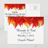 Fallende Blätter Hochzeitserklärung Postkarte (Vorne/Hinten)
