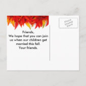 Fallende Blätter Hochzeitserklärung Postkarte (Rückseite)