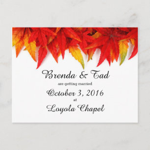 Fallende Blätter Hochzeitserklärung Postkarte