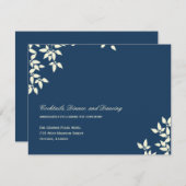 Fallende Blätter Hochzeitskarten (Marine) Begleitkarte (Vorne/Hinten)
