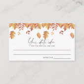 Fallende Blätter - Ideen für die Datumsnacht \ Dat Begleitkarte (Vorderseite)